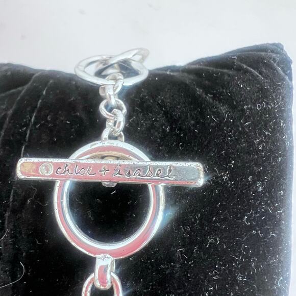 Chloe & Isabel Silver Tone Large & Small Link Bracelet Toggle Closure "8 - Picture 3 of 5
